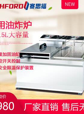 904台式电热双缸电炸炉商用30L控温电炸锅炸薯条炸串机双槽炸鸡炉