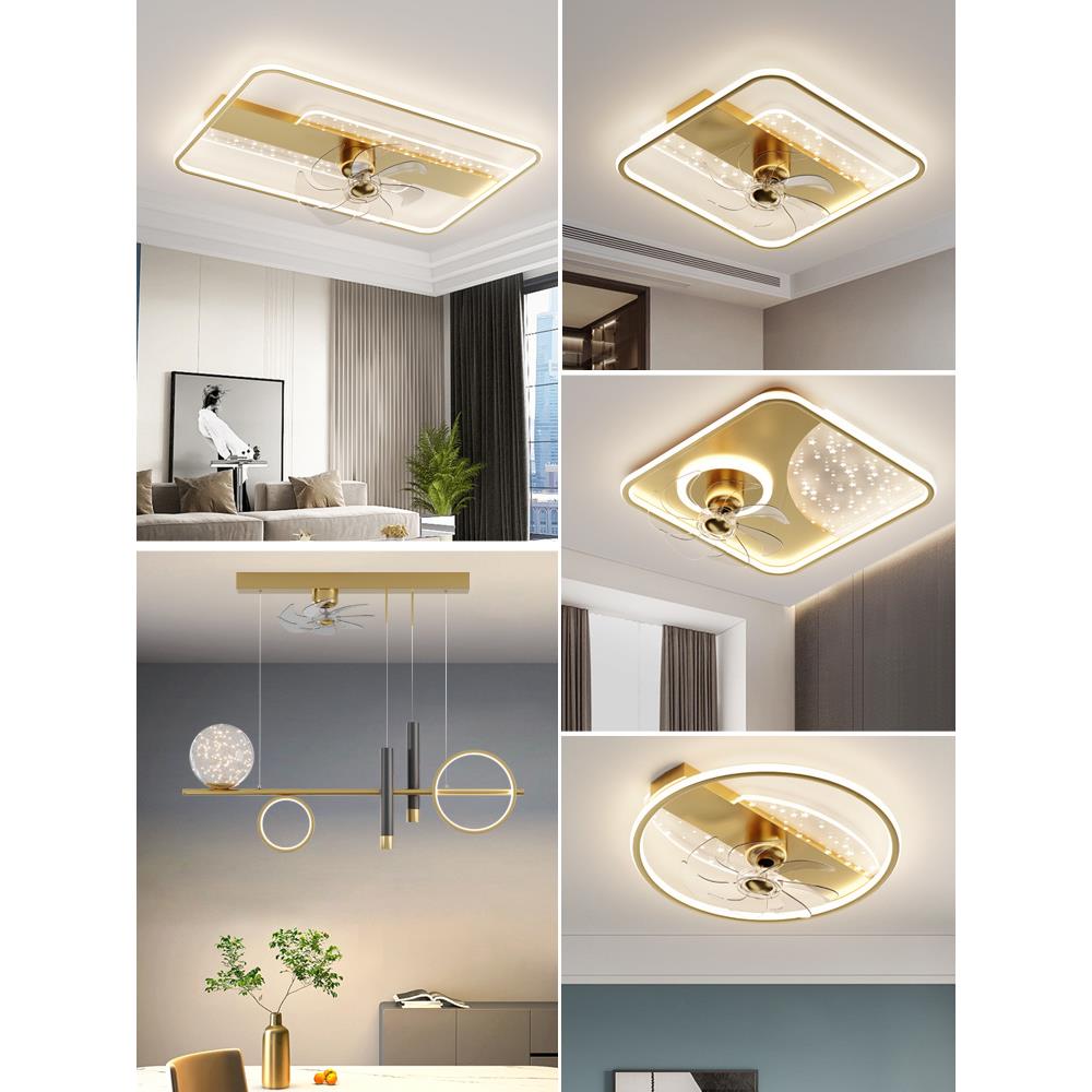 客厅餐风扇灯卧室厅体电扇FS090餐灯简约全屋套带摇头风扇一吸顶