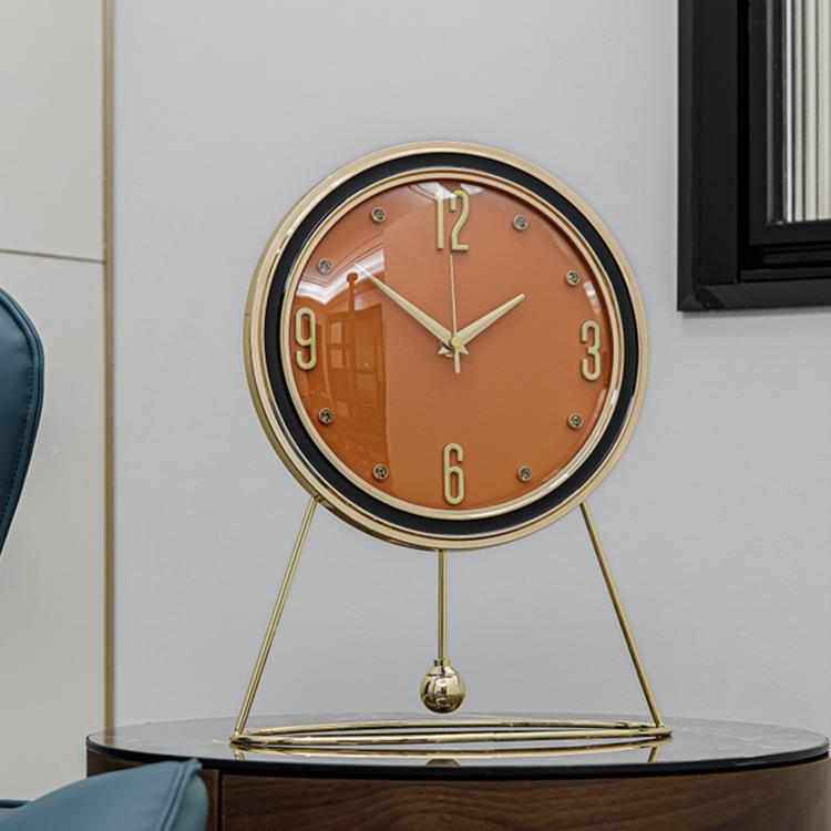 家用客厅现代台钟时钟座钟轻时尚桌面装饰奢创意简约座钟北欧摆件