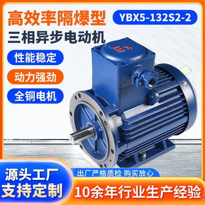 YBX5-132S2-2隔爆型三相异步电机7.5W立式高效率电机