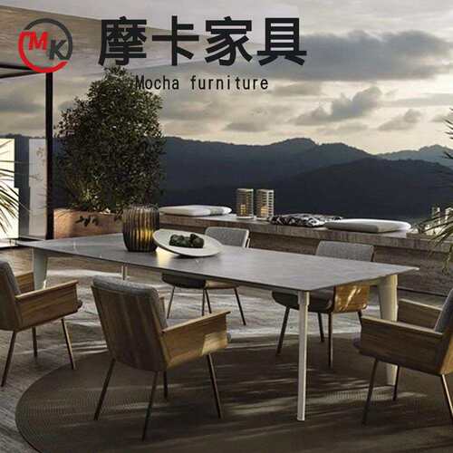 北欧户外柚木沙发餐桌椅客厅酒店别墅庭院室外阳台休闲实木沙发椅