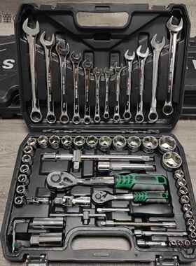 汽修10308工手具箱套装扳多功能筒手全套装组合套管快速棘轮板套