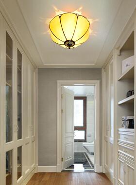 30CM欧琈蒂凡尼简约地中海彩色玻璃餐厅卧室过道走廊琉璃吸顶灯