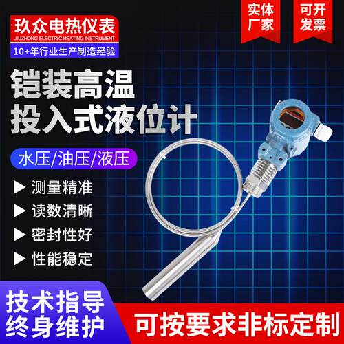 高温型投入式液位计探头水箱显示静压控制液位高温型投入式液位计