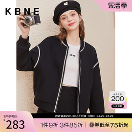 棒球服女外套春秋kbne2023秋装时尚减龄洋气复古港风chic上衣