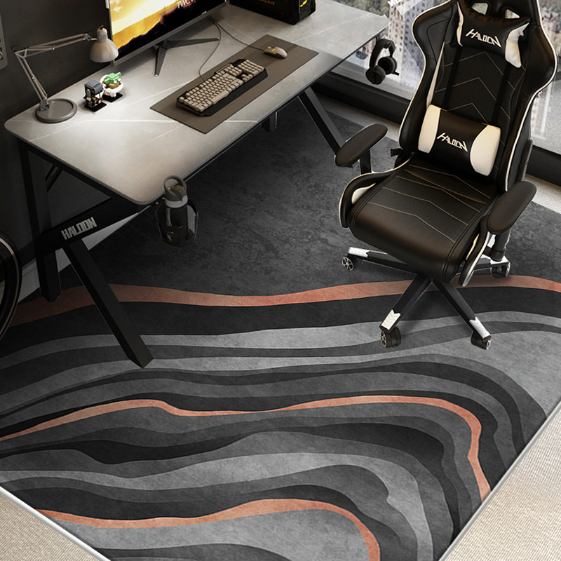 电竞房地毯电脑椅地垫免打理卧室电脑桌下书房长方形椅子免洗懒