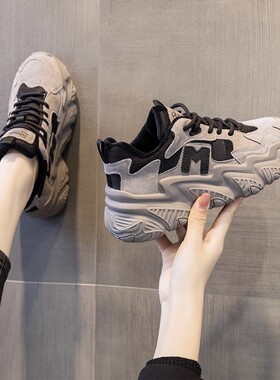 香港Daddy女鞋2025春秋季新款trbottom品牌真皮多功能厚底运动休