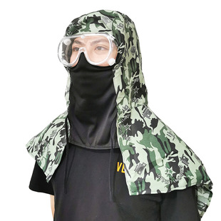 防尘帽子工业粉尘打磨喷漆装修工地干活专用全脸防护面罩男女通用