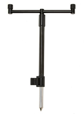 品质2节黑色锌合金地插支架 2头横杠库钓矶钓鱼竿架海竿手竿支架