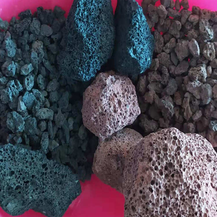 火山岩园林造景颗粒鱼缸水族黑色火山岩滤料绿植兰花多肉用火山石