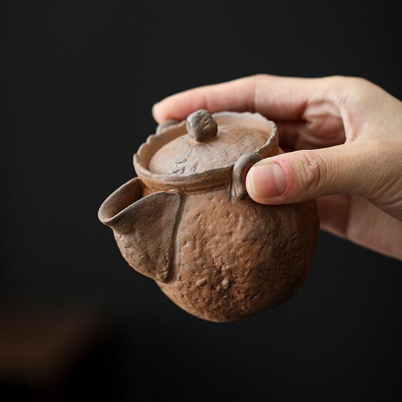 粗陶防烫手抓壶陶瓷二才盖碗泡茶杯功夫茶具家用带过滤茶壶大茶碗