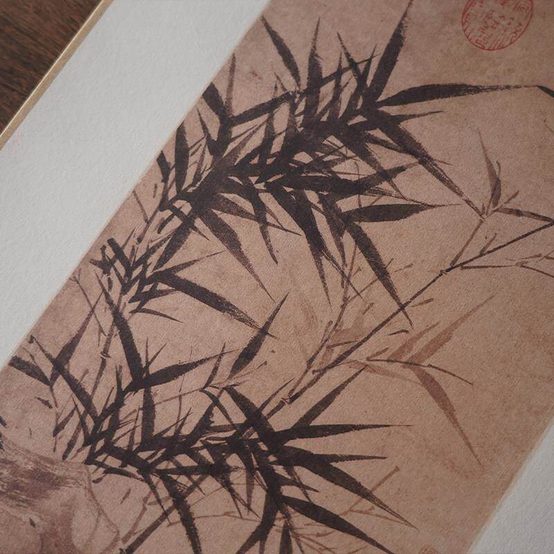 是名一鹿|国墨竹写意画画中式彷装饰XKL古画空画竹子挂画画文艺