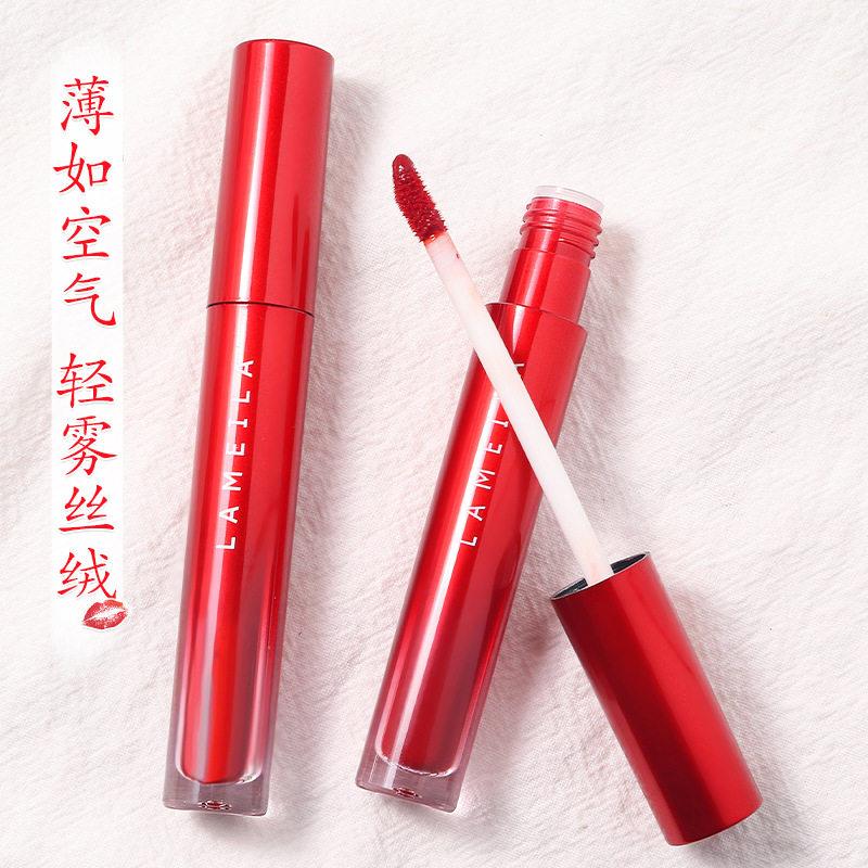 新款丝绒红管玻璃空气唇釉哑光雾面防水不易掉色口红唇彩美妆国货