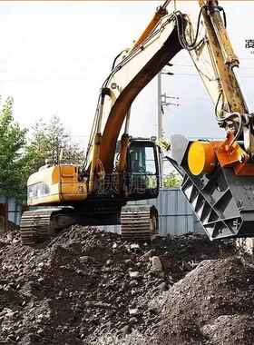 掘机属具破碎垃斗岩石碎料粉碎MRN斗鹅挖卵石筑圾破碎建斗
