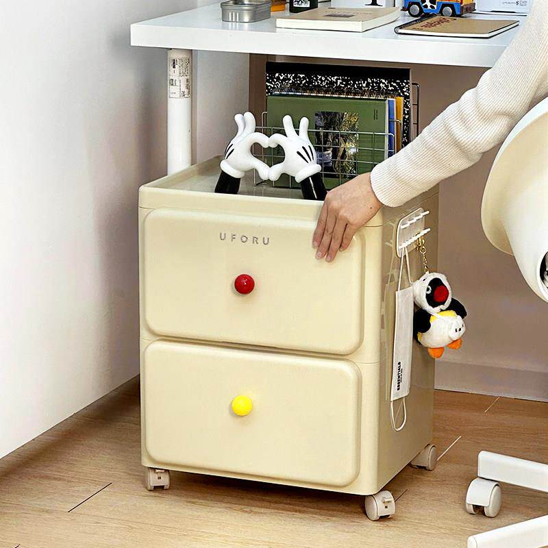 桌下收纳柜可移动抽屉式免打孔办公室工位宿舍办公桌小推车置物架