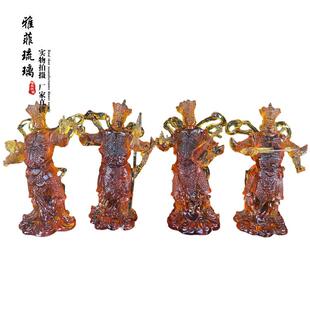 源头厂家古法琉璃四大天王摆件琉璃工艺品装 饰品文玩办公室