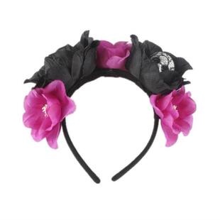 Lace Skull Horror wreat Artificial Flower Headband Halloween