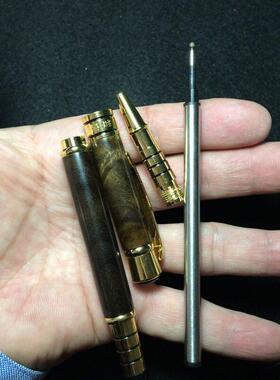 金丝楠阴木工艺笔双用楠木钢笔圆珠签字笔波纹学习公送礼