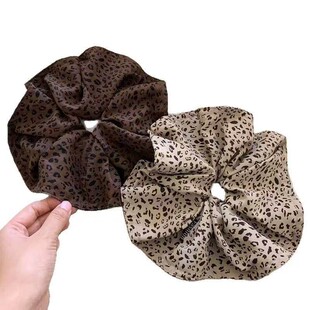 复古豹纹大肠发圈女丸子头低马尾扎头发绳高级感气质橡皮筋发饰韩