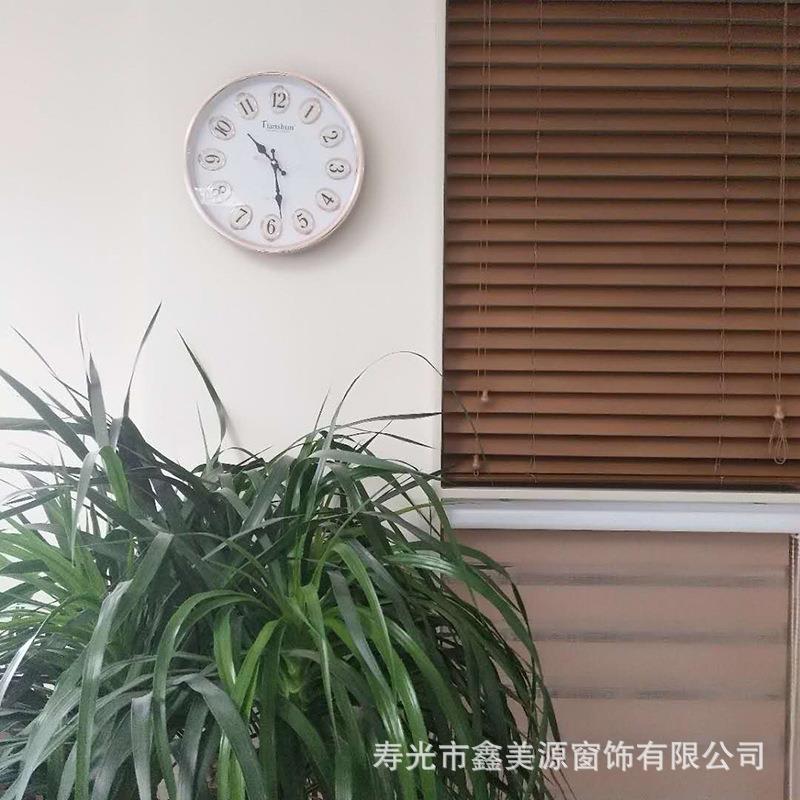 木百叶窗椴木材质书房公室升办降百实叶窗帘工程椴木实木实木叶窗