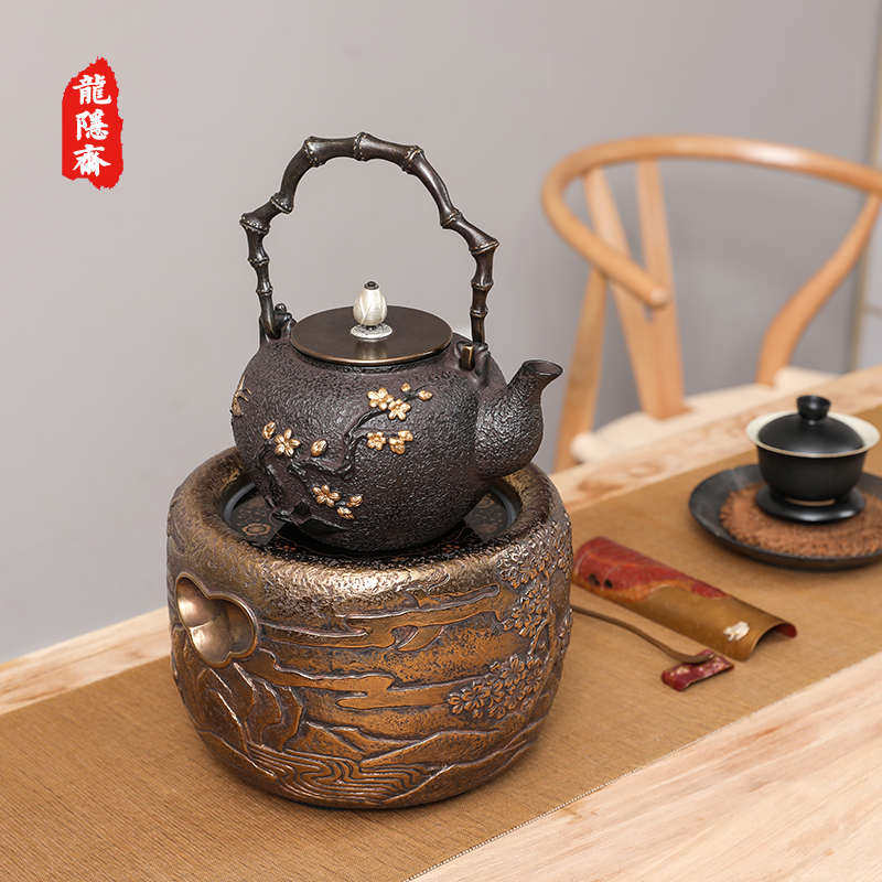 龙隐斋电陶炉煮茶超静音茶炉新品银壶铜壶铁壶专用炉器智能煮茶器