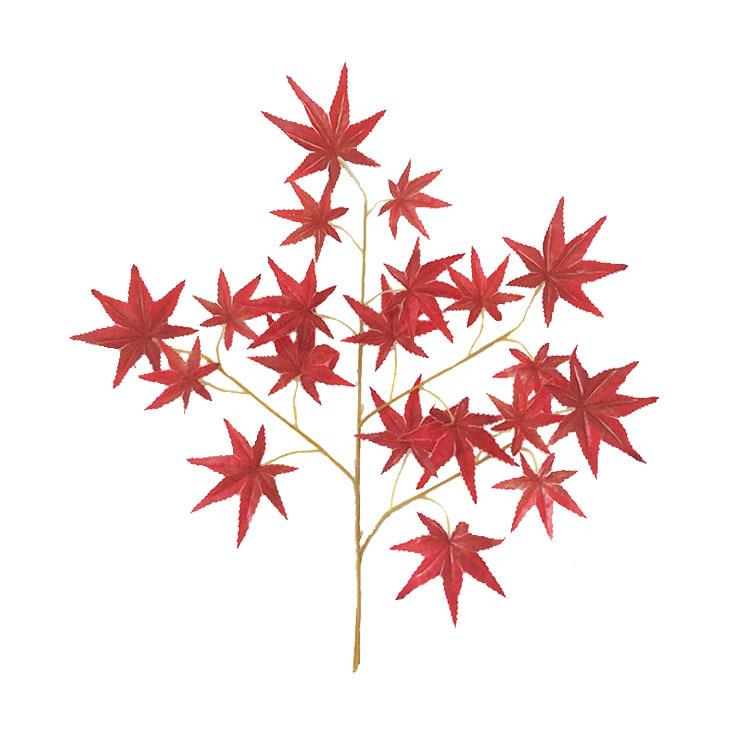 仿真枫叶叶子树枝四叉红枫树婚礼酒店摆放植物景观园林工程树装饰