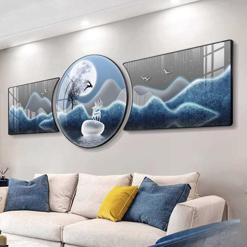 客厅装饰画新款壁画现代轻奢大气墙面画寓意好沙发背景墙挂画,家居饰品,现代装饰画,淘宝优惠券,粉丝福利购,淘宝优惠卷