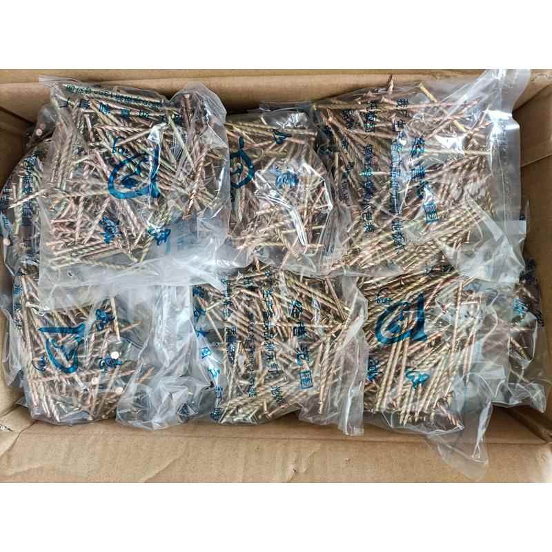 促销防松黄锌搓丝麻花钉托盘环纹圆钉螺纹地板钉龙骨钉木工钉铁钉