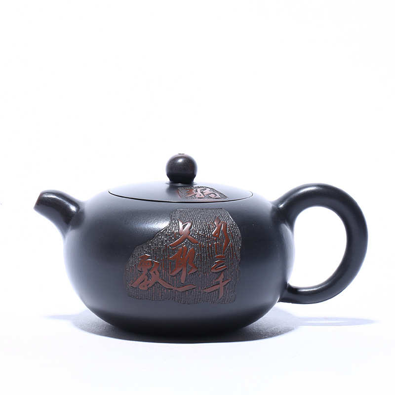 宜兴原矿紫砂壶 名家手刻制作坭兴陶玉露壶套装茶具定制