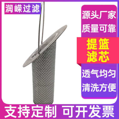 孔口网滤筒芯304y芯斜滤篮滤提篮滤芯过滤器式冲型篮不锈钢滤管道