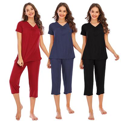 Women's clothing set, home clothes collar, pajamas
