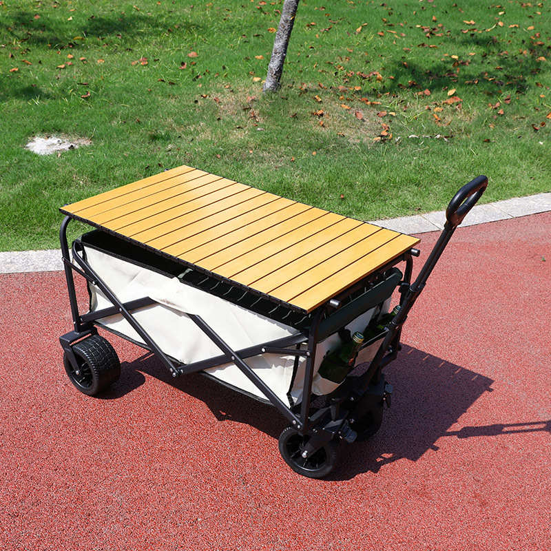 郊游现货储物拖车可折叠便携野营车小四轮手拉野餐户外小推车营地