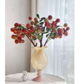 复古风玻璃花瓶中古芬顿法式 饰家居 铃兰手工高脚花器摆件插花器装