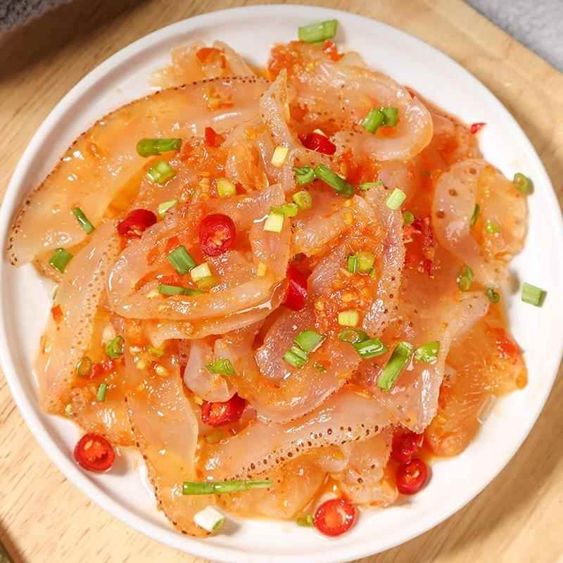 恒兴旺减盐海蜇虎斑丝冲洗即食凉拌海蜇皮珊瑚海蜇丝500g