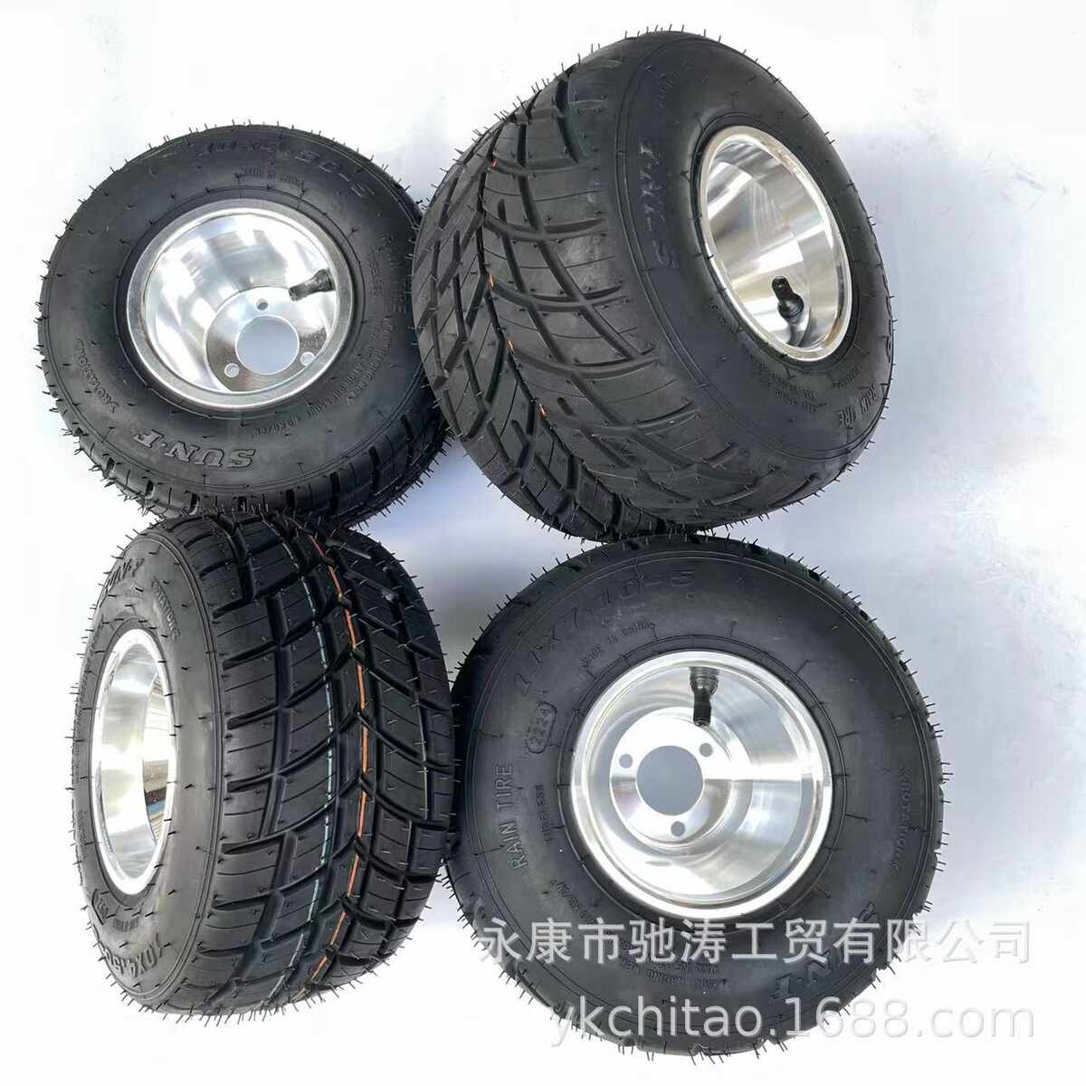 厂家直销防滑耐磨轮胎10x4.50-5寸 11x7.10-5轮胎卡丁车雨胎场地