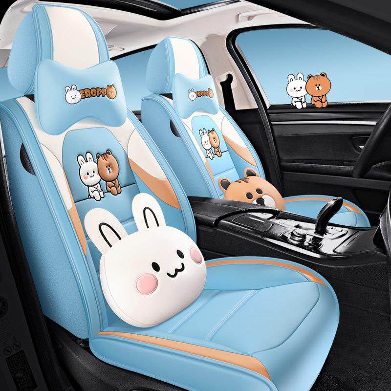 采购产品时尚卡通汽车坐垫，四季通用，全围网红座套，全皮，高端