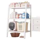 铁艺置物架落地卧室斜梯形货架多层收纳架客厅零食书架卫生间架子