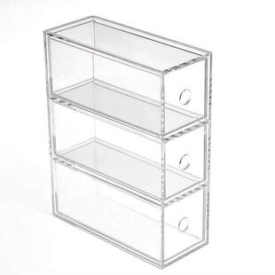 压克力多层透明吧唧收纳盒大容量谷子徽章周边整理防尘抽屉盒定做