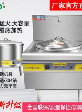 鲁厨商用不锈钢电热锅工厂食堂学校大容量炒菜锅猛火灶羊汤蒸煮锅