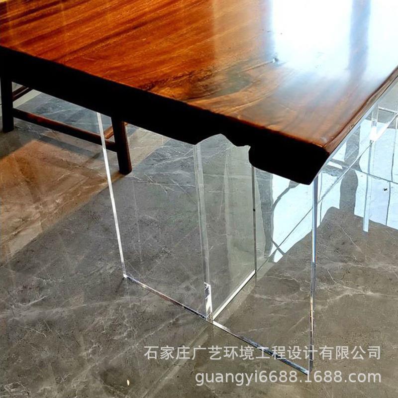 厂家直销加厚亚克力桌腿高透明丁字型桌脚 加工茶几餐桌 书桌脚架