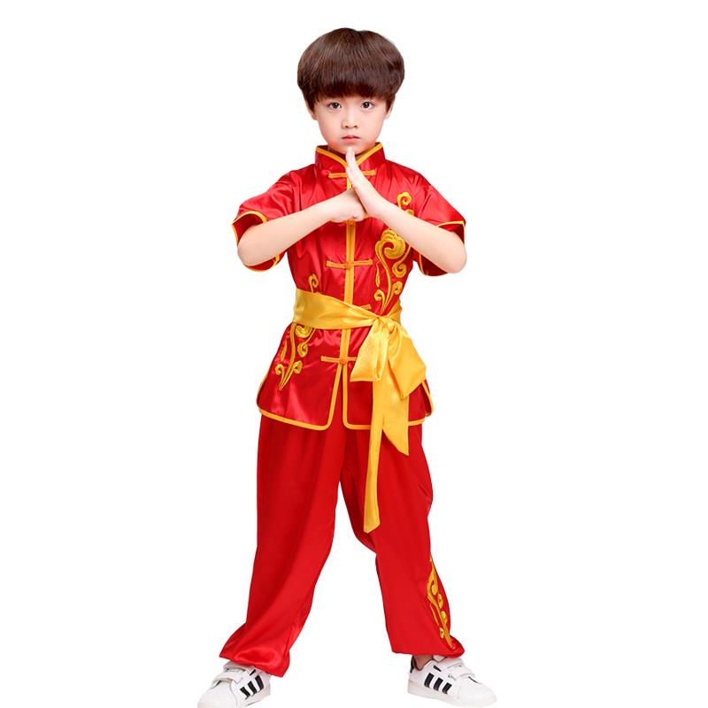高档儿童武表演比赛练太极功夫功夫服装长短袖男女术童成人功演出