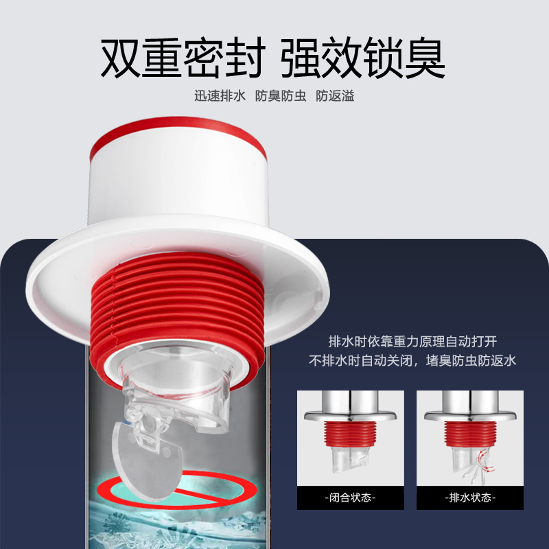 网红热卖水管道防返臭神器洗手池防臭密封塞厨房下水道密封圈配件