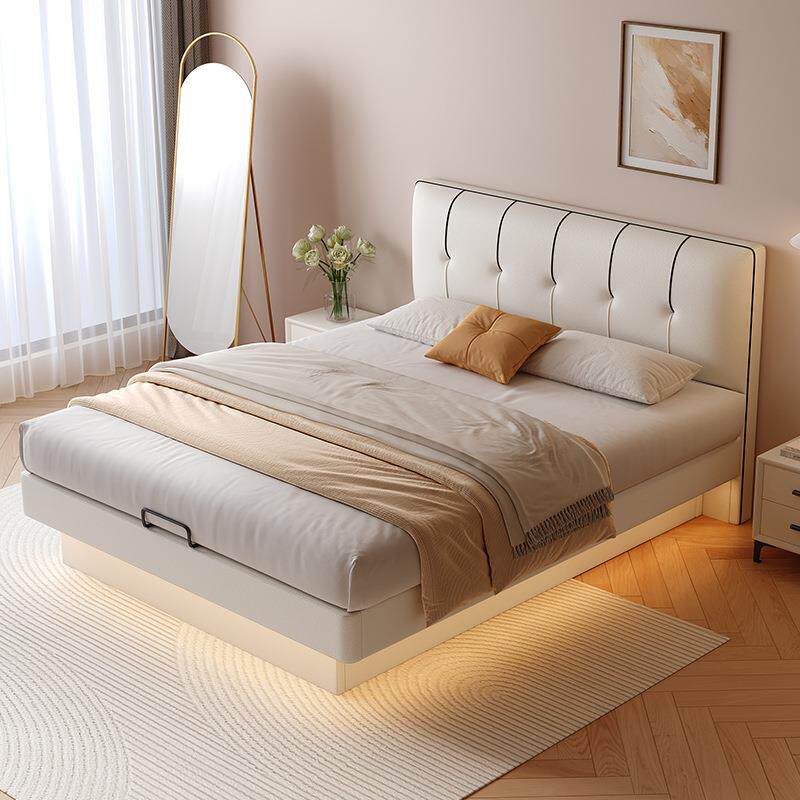 钢琴键悬浮储物床可调节薄床头榻榻米气压床小户型简约双人床婚床