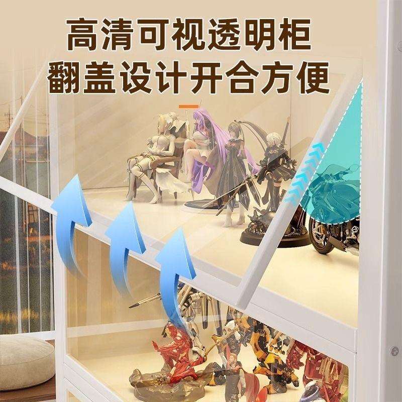家用钢制书柜带门多层储物柜展示柜防尘收纳柜儿童书架落地置物架