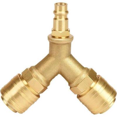 1/4 Interface Connector 3 Way Air Splitter Nickel Plated