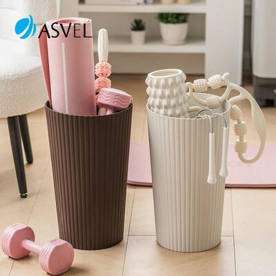 瑜珈垫收纳筐日本asvel健身运动器材收纳篮筒家用工具用品置物架