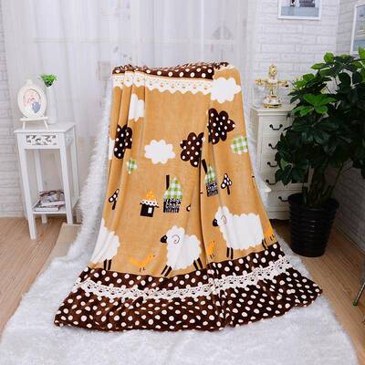 Blanket新品珊瑚绒法兰绒包边毛毯夏季空调毯午睡毯儿童沙发毯子