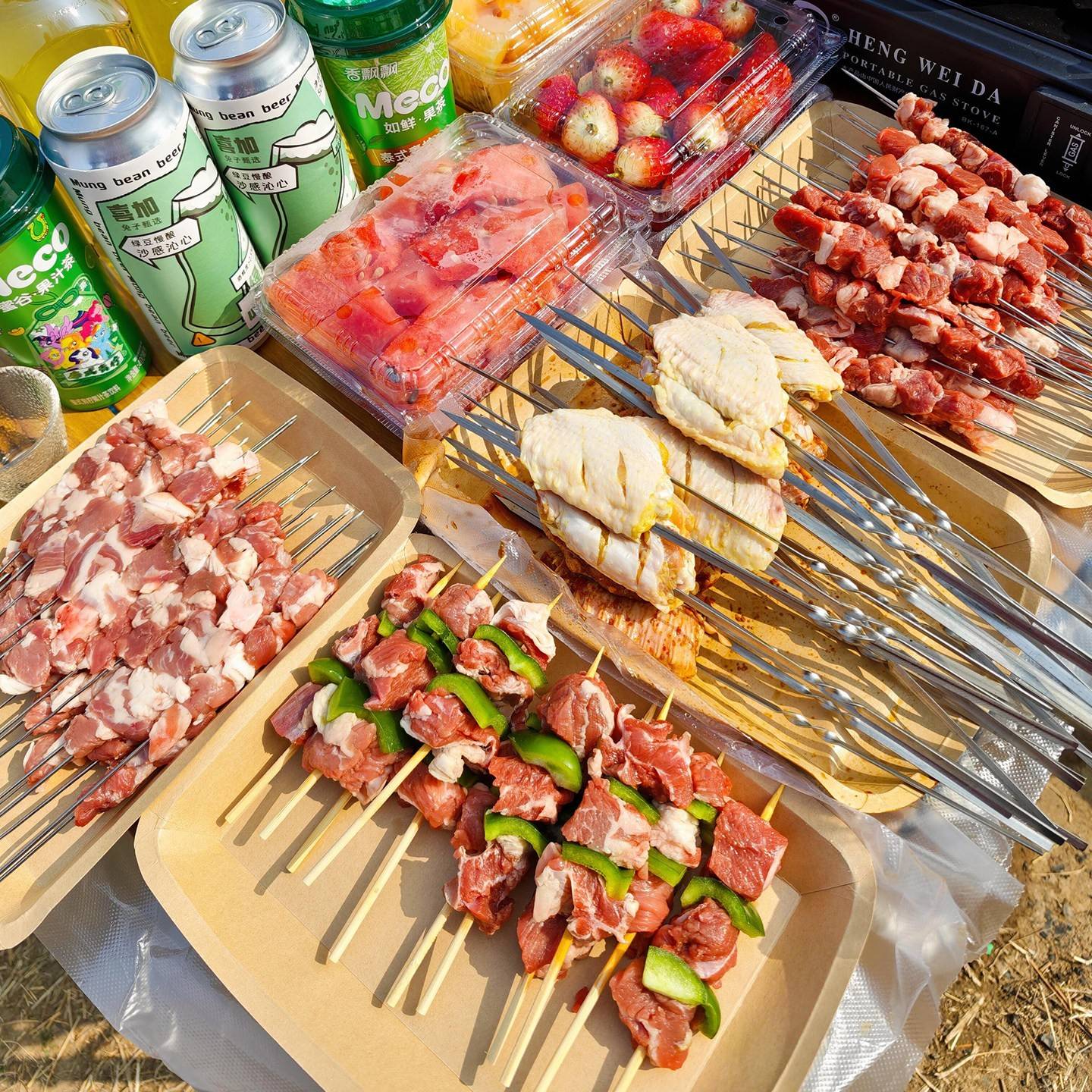 一次性野餐盘子牛皮肉纸盒水果烤便当盒户外郊春游游露营聚会好物