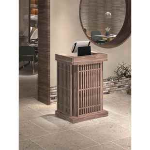 新中式收银台复古茶楼养生馆饭店餐厅网红小吧台前台接待台迎宾台