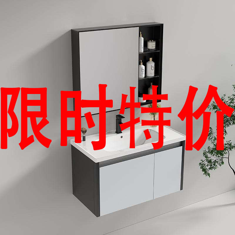 不锈钢蜂窝铝浴室柜卫生间储物柜陶瓷一体盆洗漱台洗手盆洗脸盆